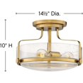 thumbnail image 2 of Hinkley Harper 14.5" Heritage Brass Semi-Flush LED Ceiling Light 3641HB-CS, 2 of 2