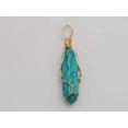 thumbnail image 6 of Crystal Necklace GOLD Wrapped Turquoise Healing Crystal Point Necklace, 6 of 7