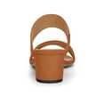 thumbnail image 2 of Women's Dual Straps Mid Chunky Heel Slide Sandals Orange 5.5, 2 of 7