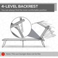 thumbnail image 3 of Adjustable Light Grey Outdoor Chaise Lounge with Sun Shade - Patio & Garden Lounger Chair for Beach, Camping & Backyard Relaxation - 73.5" x 22.8", 3 of 7