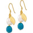 thumbnail image 2 of Sterling Silver Gold-Plated Fwc Pearl/Recon Blue Zircon Earrings (Width 9.4) (Length 41.2) - Jbsp, 2 of 5