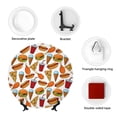 thumbnail image 4 of Yiaed Hot Dog Burger Print Bone China Decorative Plate Ceramic Dinner Plates Art Crafts with Display Stand-10in, 4 of 6