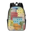 thumbnail image 3 of YFYANG 17" Laptop Backpack, Colorful Architectural Patterns Fashion Travel Work Backpack with USB and Headphone Cable Interface for Men and Women, 3 of 6
