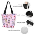 thumbnail image 3 of Lsque Christmas Unicorns Pattern Beach Tote,Shoulder Handbag,Spacious Tote Bag,Lightweight Travel Bag,Versatile Shopping Bag, 3 of 6