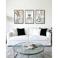 thumbnail image 2 of SHENIFY Large 24x36in3pcs Black Framed Green Botanical Boho Wall Art Modern Bohemian Sage Wall Decor Geometry Prints Ready to Hang, 2 of 8