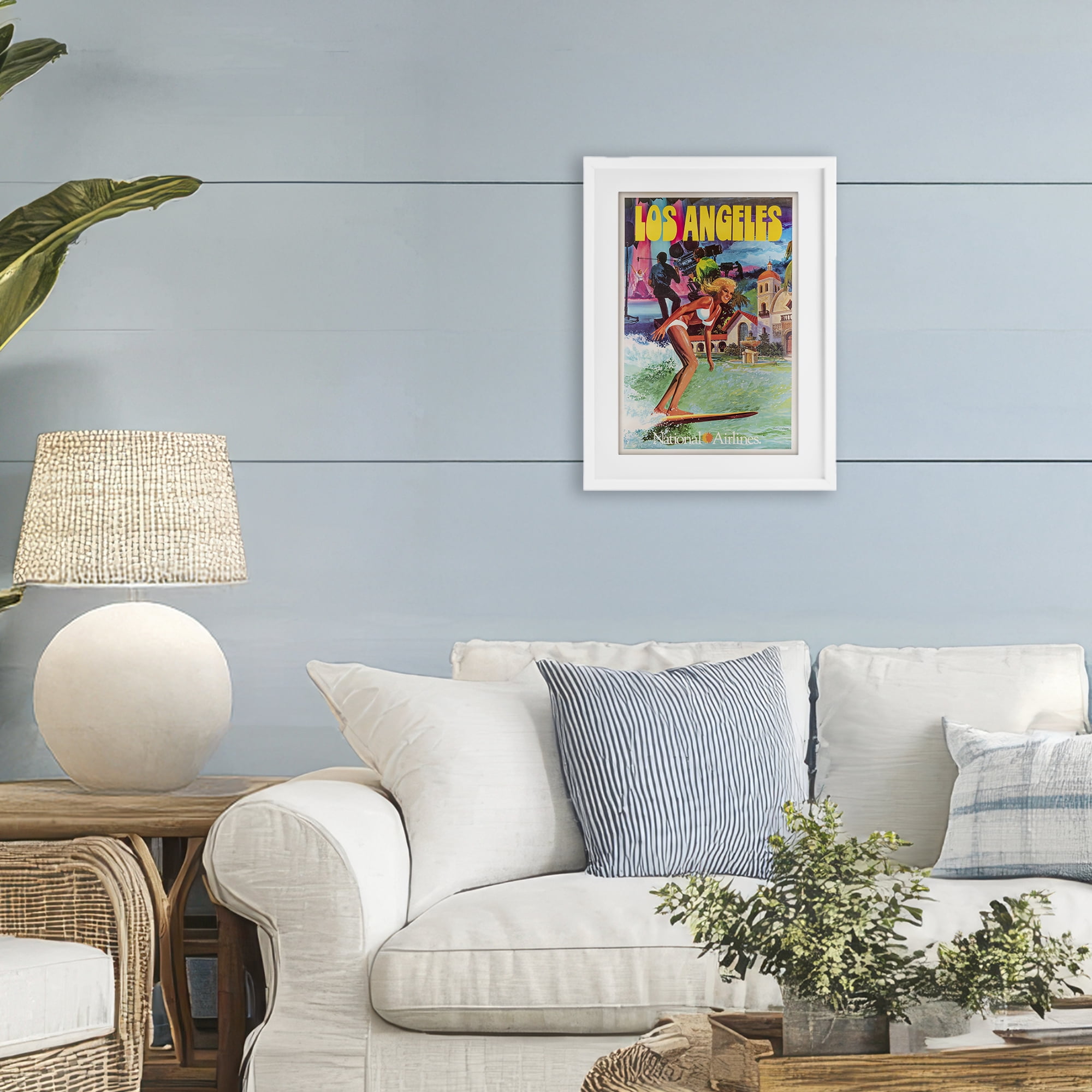 Stupell Industries Vintage Los Angeles Travel White Framed Print Under Glass, design by Vintage Posters