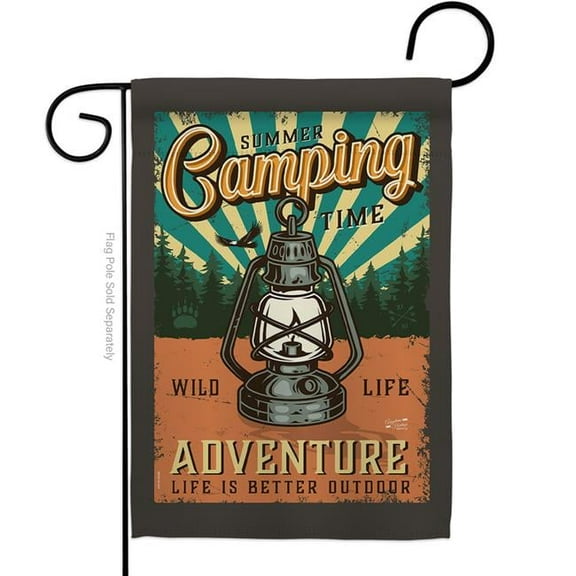 Angeleno Heritage G135236-BO Summer Camping Outdoor Adventure 13 x 18.5 in. Double-Sided Decorative Vertical Garden Flags for House Decoration Banner Yard Gift