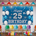 thumbnail image 5 of Blue Themed 25th Birthday Backdrop Banner with Balloons Fireworks Elements Party Supplies Photography Props Birthday Decoration Happy Birthday Decor Background Party Decorations, 5 of 7