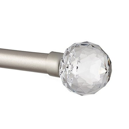 Exclusive Home Crystal Ball 1 Curtain Rod And Coordinating Finial Set Matte Silver Adjustable 36 72 Canada - Crystal Ball Curtain Rod Finials