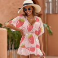 thumbnail image 5 of Strawberries Colorful Pink Red Green Cover Ups Dresses Women Summer Dress Vintage, 5 of 6