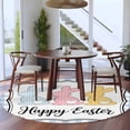 thumbnail image 3 of Large Round Rug 8Ft Washable Non-Slip, Happy Easter Circle Area Rugs for Living Room Bedroom, Cute Lovely Colorful Rabbits Silhouette Blue Plaid Indoor Floor Mats Carpet Runner for Home Decor, 3 of 8