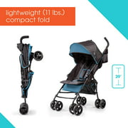 Multi-Position Recline, Convenience Stroller, Blue/Black – Lightweight Infant Stroller with Compact Fold, Canopy with Pop Out Sun Visor and More – Umbrella Stroller for Travel and More