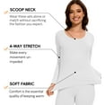 thumbnail image 3 of MANIFIQUE Thermal Underwear Set for Women Ultra Thin Long Johns Scoop Neck Base Layer Top & Bottom Set, 3 of 6