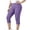 AN15_Purple, variant on Women Capri Pants Plus Size Stretch Knee Length Leggings Ribbed Elastic Waist Casual Summer Pull On Capris Purple 2XL