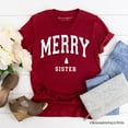 thumbnail image 7 of Merry Sister Retro Christmas T-Shirt, Matching Family Holiday Tee, 7 of 7