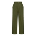 thumbnail image 6 of Aueoeo Women's Cotton Linen Pants Elegant High Waisted Pants Office Trousers Wide Leg Pants, 6 of 6