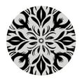 thumbnail image 2 of JEUXUS  Round Polyester Tablecloth Washable Mandala Vintage Floral Pattern Wipable Polyester Cloth Spring Summer Party Table Cover Abstract White and Black, 2 of 7