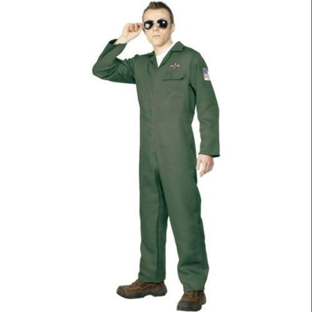 Airplane Aviator Khaki Jumpsuit Costume Adult Large