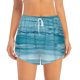 thumbnail image 2 of Balery Teal Turquoise Fluid Stripes Pantalones cortos deportivos para mujer con forro y dos bolsillos, elásticos, para entrenamiento, gimnasio, yoga-X-Large, 2 of 7