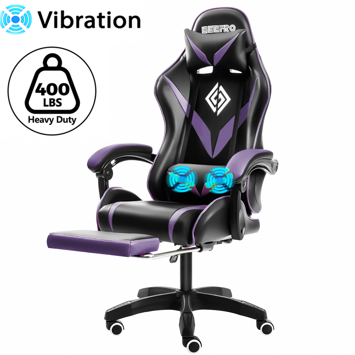 Geepro Ergonomic Gaming Chair Racing Chair with Linkage Armrest and