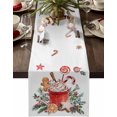 thumbnail image 1 of Christmas Table Runner 72 Inches Long, Gingerbread Man Coffee Cappuccino White Kitchen Dining Table Decoration Winter Holiday Table Runner for Home Party Decor13x72 Inch, 1 of 6
