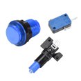 thumbnail image 3 of Juego Botón de Presión 33.5mm Redondo Interruptor de Botón Iluminado LED de 12V con Microinterruptor para Juegos de Video de Arcade Azul, 6 piezas, 3 of 3