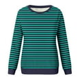 thumbnail image 4 of Sweaters For Women Oversized Striped Crewneck Long Sleeve Loose Casual Comfy Pullover Sweatshirt L Womens Sweaters, 4 of 5
