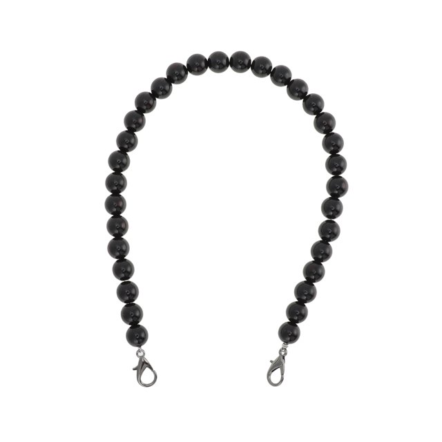 Ofertas Únicas 1 Pc Correa de Bolso de Perlas Falsas 0.47"x15.75" Plástico Negro