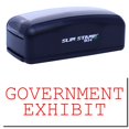 thumbnail image 1 of Large Pre-Inked Government Exhibit Stamp, Slim 1854, Ultra Slim Design, Impression Size 1-13/16" by 2-1/2", Up to 25,000 Impressions - Red Ink, 1 of 10
