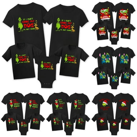 

Dr. Seuss Grinch Graphic Matching Family Christmas Custom Family Shirt Short Sleeve Family Tee Costume for Couples and Kids Sports Shirt