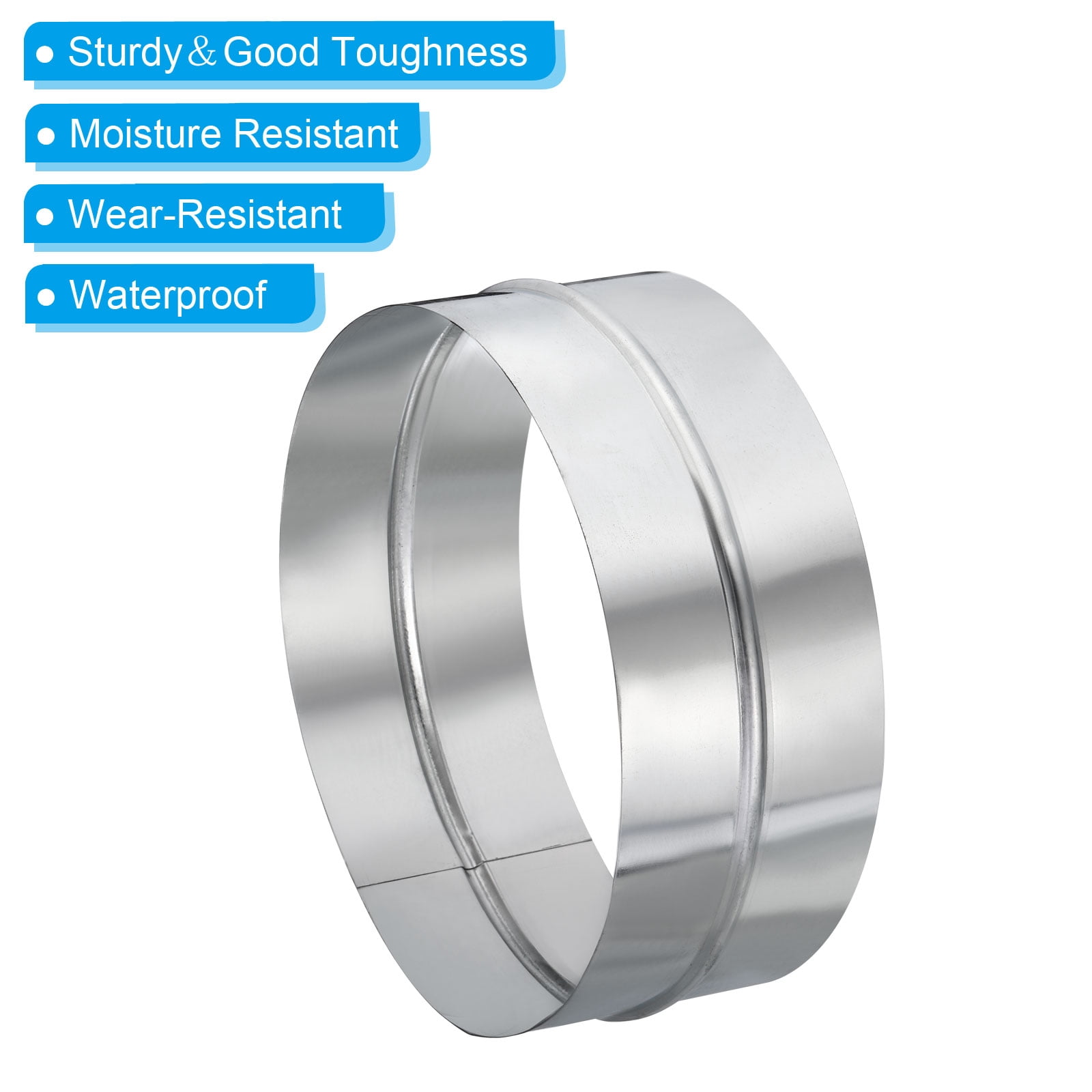 Uxcell 12" Galvanized Steel Duct Connector Duct Coupling Vent Coupler, 4" Long