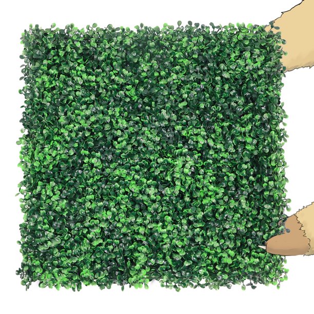 Paneles de pared HWT, 12 piezas, 51 x 51 cm, follaje verde con protección UV