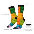 thumbnail image 4 of Cauagu Colorful Building Blocks Print Crew Socks for Women and Men,Adult Athletic Running Socks 1-Pair Sports Socks Work Gear Socks with Moisture Wicking, 4 of 6