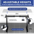 thumbnail image 5 of ERGOMAKER Single Motor Standing Desk Frame，19.6x 40.9x 28 Inches，Electric Adjustable Standing Computer Desk for Home and Office-Black, 5 of 6