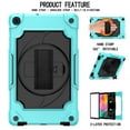 thumbnail image 2 of Dteck Shoulder Strap Case for Samsung Galaxy Tab A 10.1" SM-T510 T515 (2019 Released) 10.1-inch,Shockproof Armor Rubber Hybrid 3-Layer Design Hand Strap Cover without Screen Protector,Black+Aqua, 2 of 6