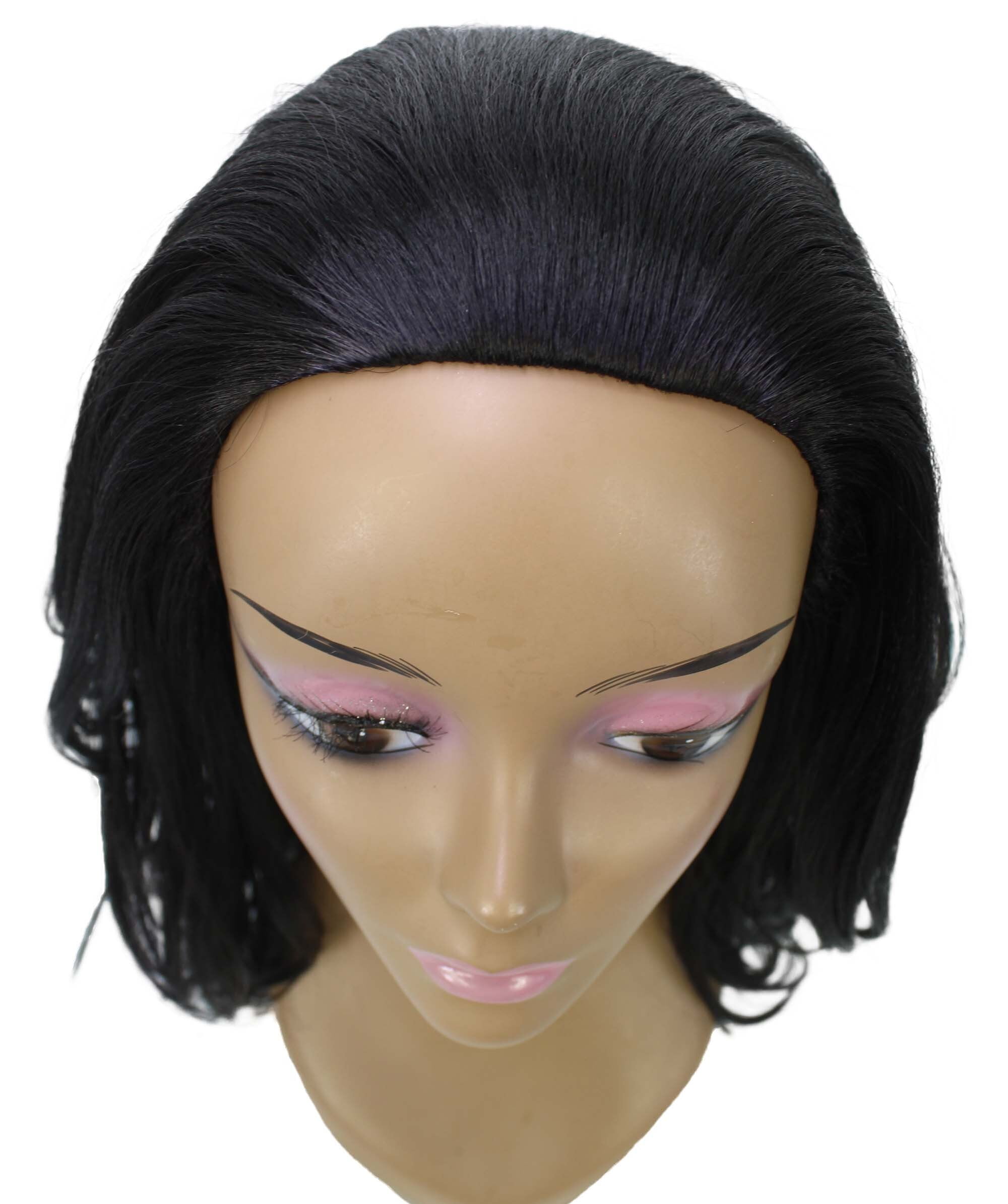 LUXLUXE Women Leal Curly Half Wig Layered Style Human Hair Blend 18.5" Natural Black