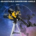 thumbnail image 5 of iMeshbean Telescope 70mm Aperture 300mm - for Kids & Adults Astronomical Refracting (15X-150X) Portable Travel Telescope with Finder Scope, Tripod Phone Adapter, Yellow, 5 of 11