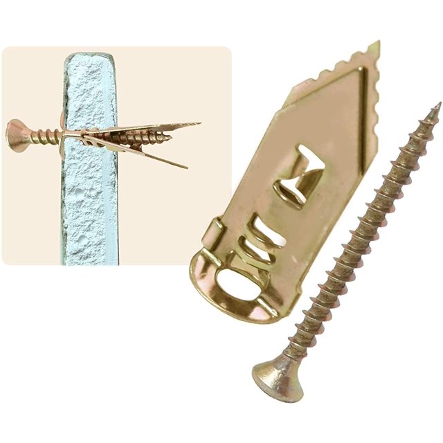 tapón de martillo para placa de yeso de fijación de pared de cavidad, fijaciones y tornillos de placa de yeso, tacos de pared de placa de yeso Driva-anclaje autoperforante de metal (20 piezas)