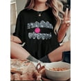 thumbnail image 1 of Camisetas para mujer Verano manga corta Tops para DeportesWomen'S Creative Diamond Teeth Pattern Print Short Sleeve T-Shirt, Casual Crew Neck Polyester Blend Tee, Fashionable Relaxed Fit Summer Top, 1 of 6
