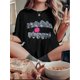 thumbnail image 1 of Camisetas para mujer Verano manga corta Tops para DeportesWomen'S Creative Diamond Teeth Pattern Print Short Sleeve T-Shirt, Casual Crew Neck Polyester Blend Tee, Fashionable Relaxed Fit Summer Top, 1 of 6