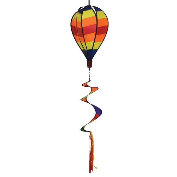 In the Breeze 1016 — Hot Stripe Hot Air Balloon Wind Spinner, 11" W x 17" H, 30" Tail