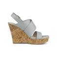 thumbnail image 3 of BLISSFUL STEP Women's Sandals Platform Heels Ankle Strap Wedges Sandals Gray 7, 3 of 7