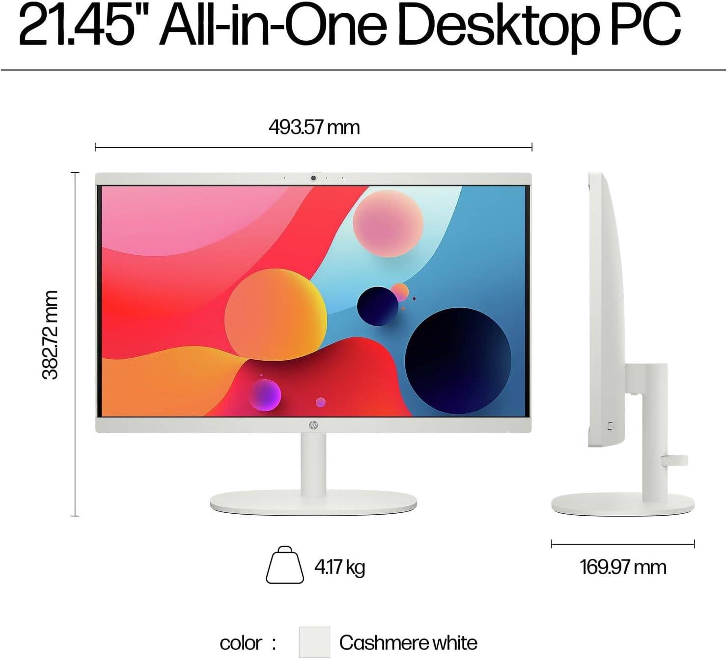 HP 22" All-in-One Desktop Computer Intel Quad-Core Processor FHD Display 16GB DDR5 RAM, 640GB Storage WiFi 6 Bluetooth Business AIO Windows 11 Pro