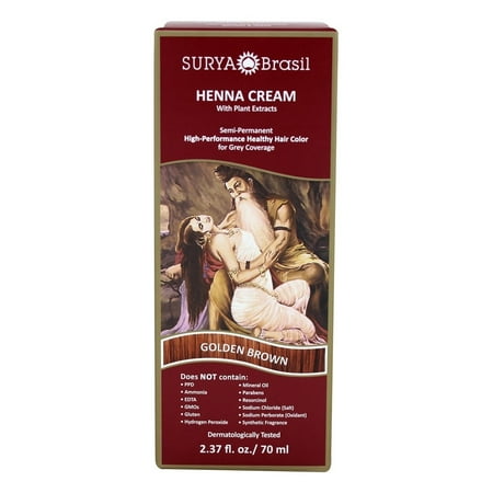 Henna Extract - Surya Brasil - Henna Cream Hair Coloring with Organic Extracts Golden Brown - 2.37 oz.