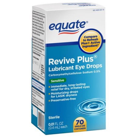 Equate Revive Plus Lubricant Eye Drops, 0.01 fl oz, 70 count - Walmart.com