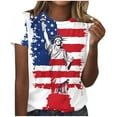 thumbnail image 2 of Cavosen Patriotic T Shirts for Women Petite 4th of July Short Sleeve Round Neck Tops American Flag Print T Shirts Lady M Red White and Blue Casual Tops Patriotic Tunic Tees 2025 Patriotic Clothes, 2 of 4
