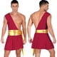 thumbnail image 3 of Traje de cosplay de gladiador de dios griego antiguo para hombre, vestido con volantes, vestidos con cinturón fruncido metálico, disfraz de caballero guerrero de Halloween, 3 of 5
