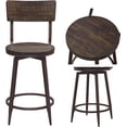 thumbnail image 4 of Swivel Counter Barstools Kitchen Island Counter Height Stools with Metal Frame, 24 Inch Seat Height Distressed, 4 of 5