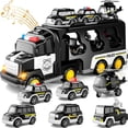 thumbnail image 3 of Doloowee Juguetes para camiones de policía para niños pequeños de 3, 4, 5 y 6 años, camión 7 en 1, coche de juguete con potencia de fricción, regalos de cumpleaños de Navidad para niños y niñas de 3 a, 3 of 4