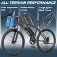 thumbnail image 3 of Electric Mountain Bike 26" for Adults, 250W Motor 48V 5.2Ah, Max 20MPH, 16 Miles Range, 3 Fast Riding Modes, Class 2 Disc Brake Electric Bicycle for Commute Off-Road UL2849, 3 of 9